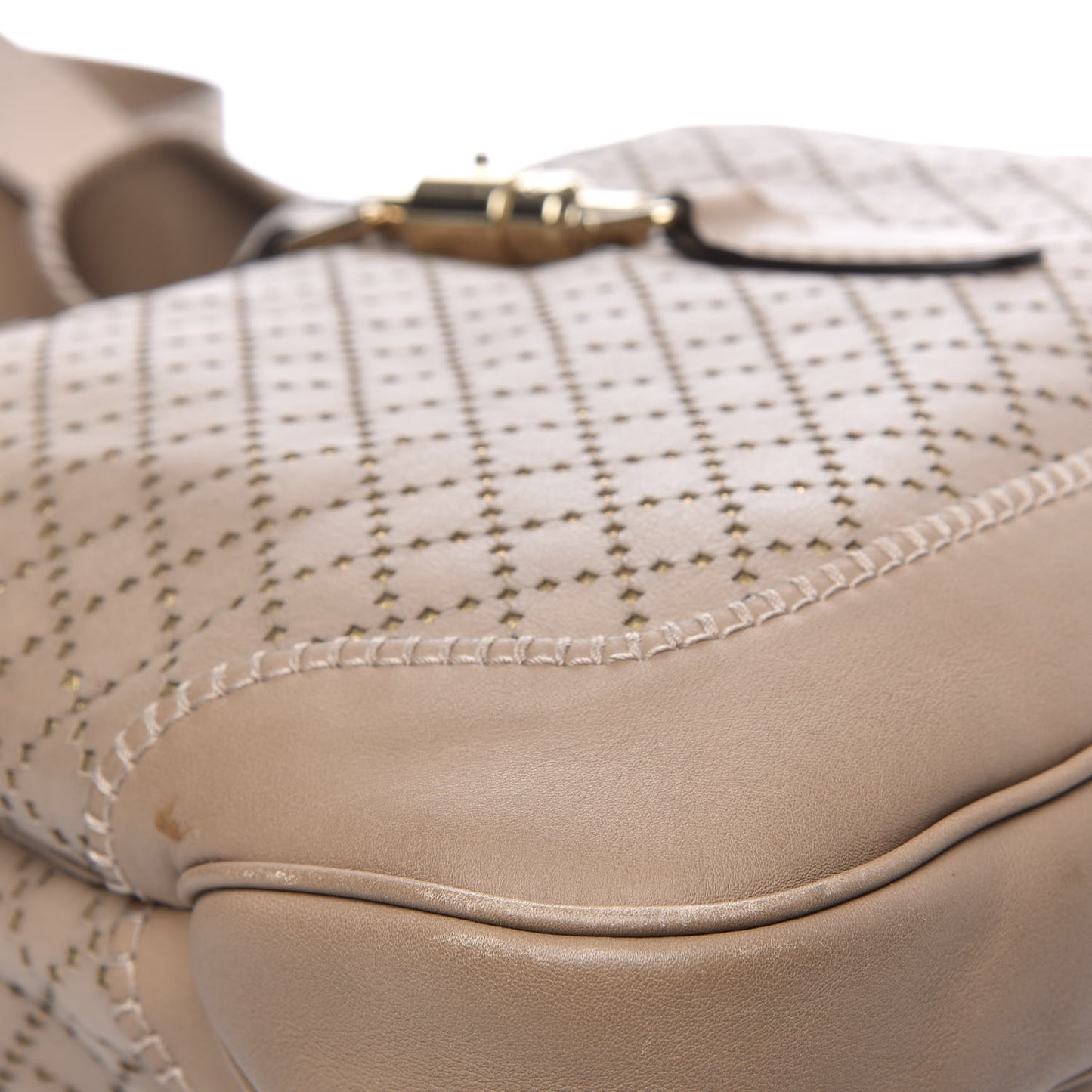 Calfskin Laser Cut Medium New Jackie Shoulder Bag Porridge