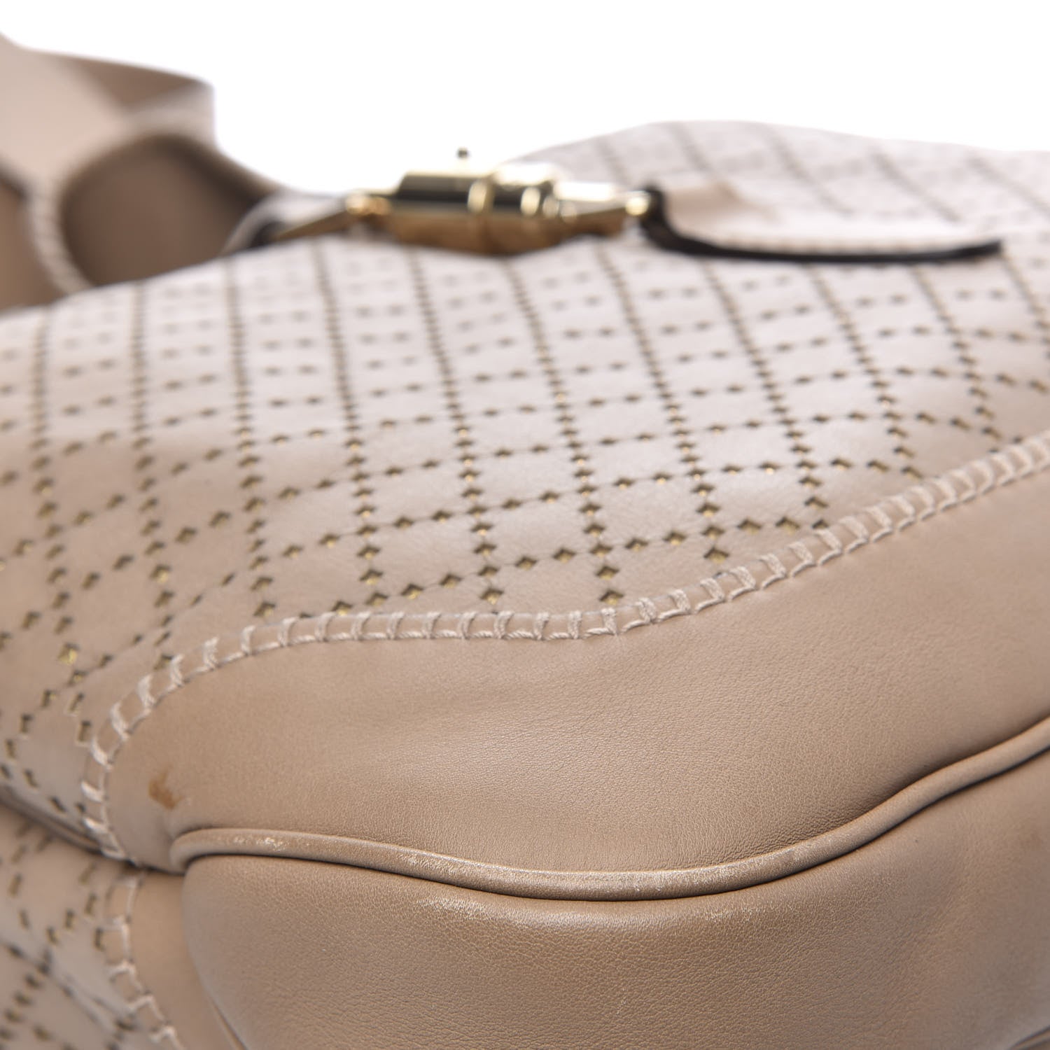 Gucci Calfskin Laser Cut Medium New Jackie Shoulder Bag Porridge 9 of 13