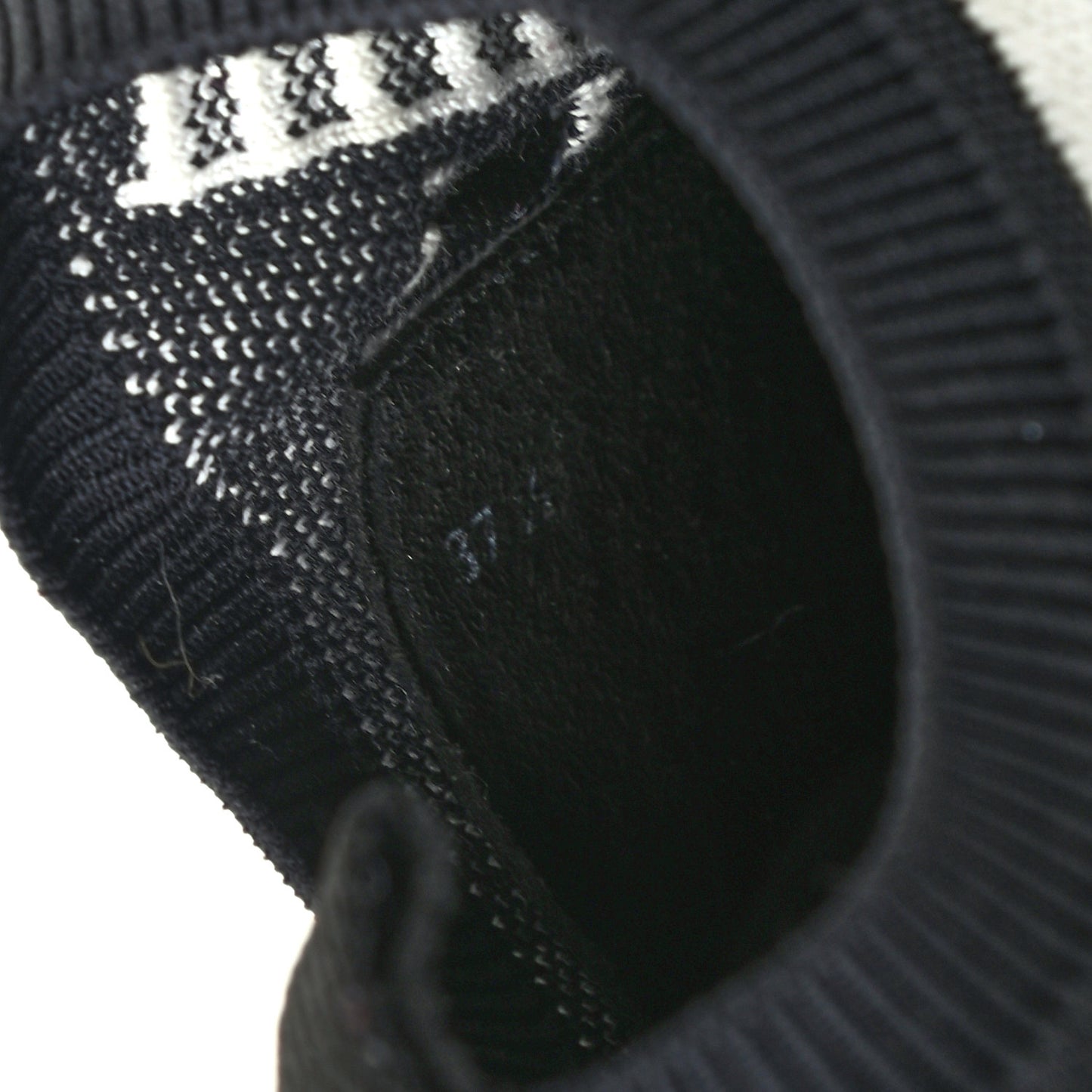 Knit Calfskin Suede Goatskin Bi-Color Womens Addict Sneakers 37.5 Black White