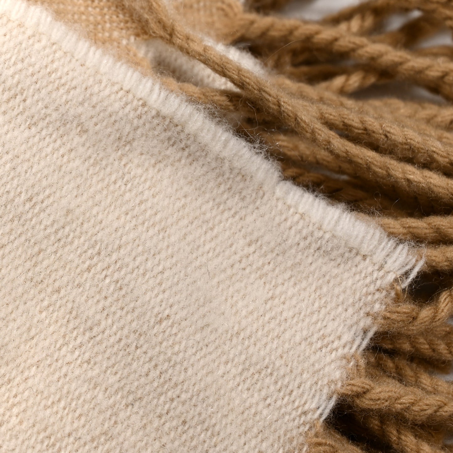 Wool Cashmere Skull Scarf Beige White