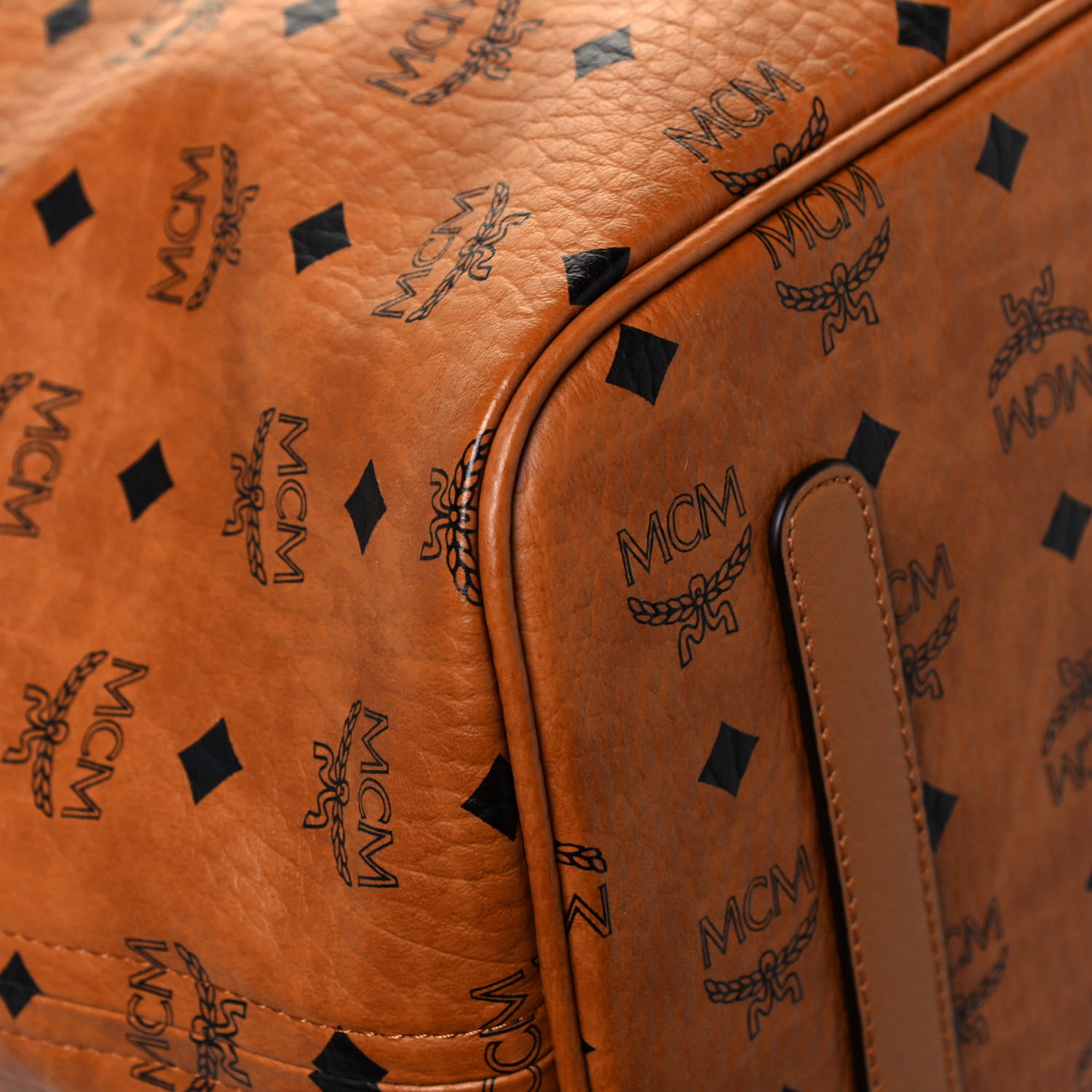 MCM Visetos Large Liz Reversible Shopper Tote Cognac 8 of 20