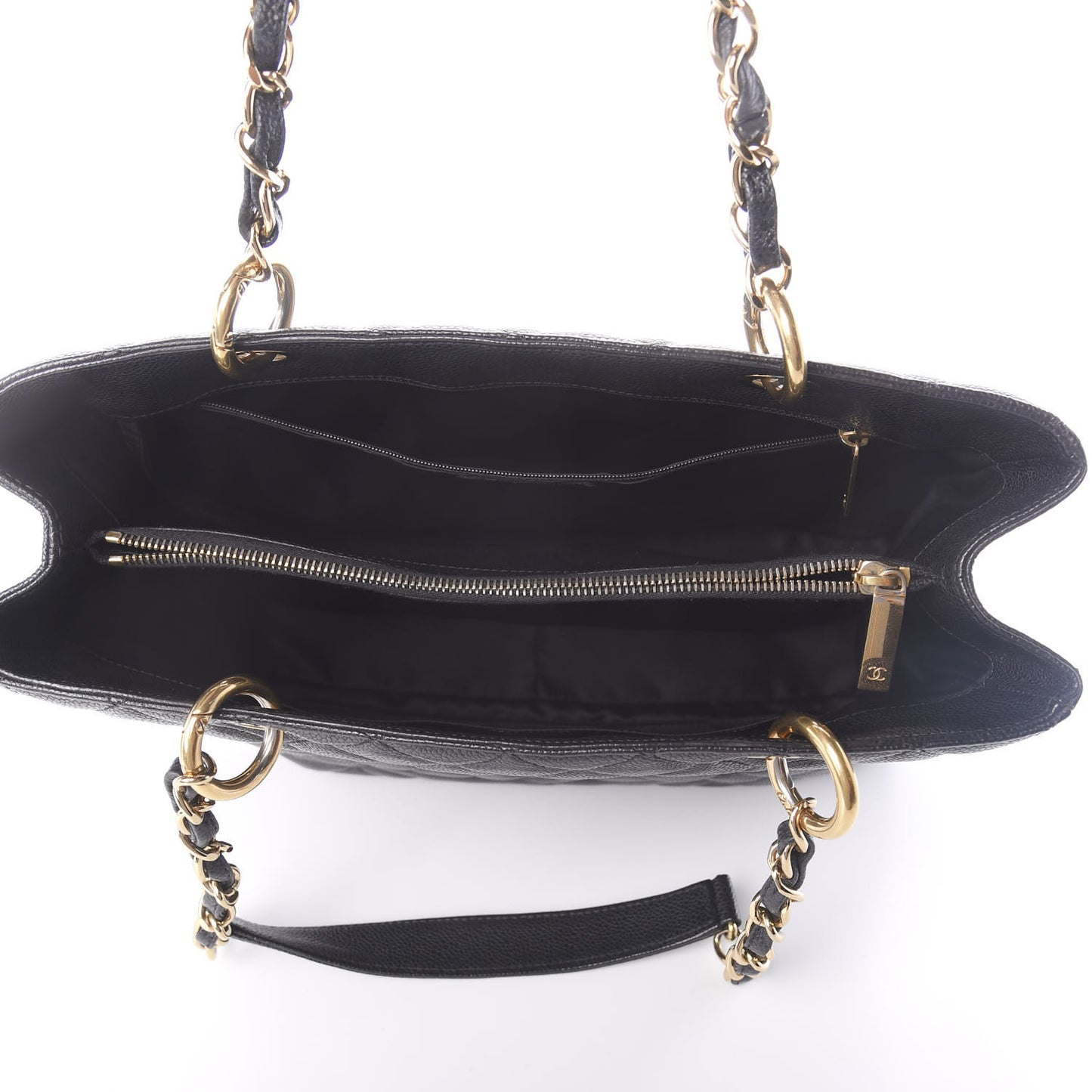 Caviar Quilted Grand Shopping Tote GST Black
