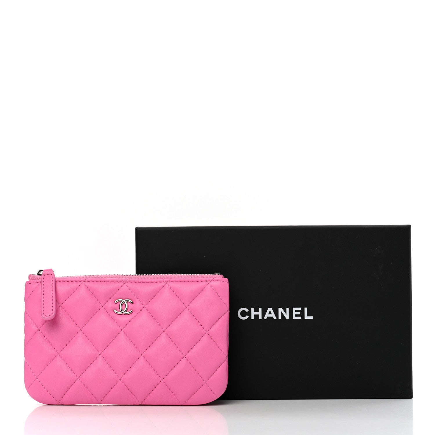 Chanel Lambskin Quilted Small Cosmetic Case Pink 8 of 8