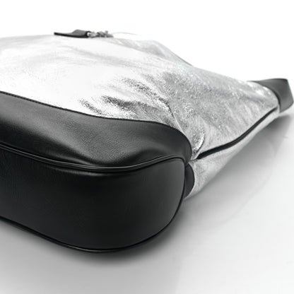 Gucci Metallic Calfskin Large Jackie 1961 Shoulder Bag Silver Black 8 of 8