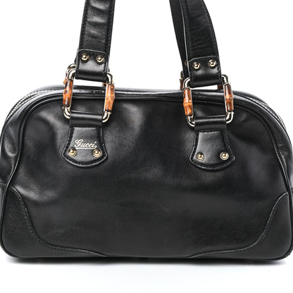 Gucci Calfskin Bamboo Boston Black 7 of 9