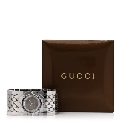 Gucci Stainless Steel Diamond Bezel 33mm Twirl Quartz Watch Brown 5 of 5