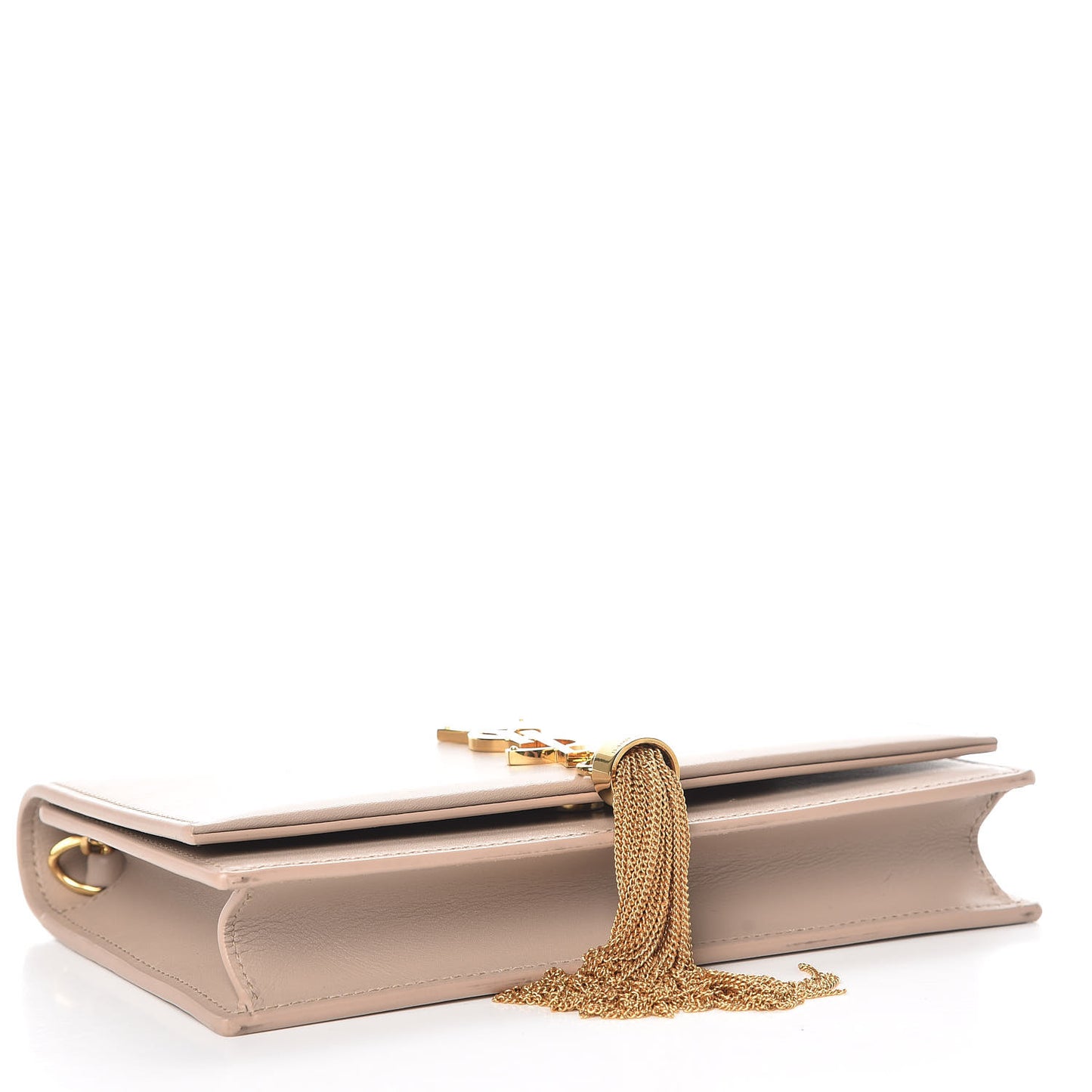 Smooth Calfskin Classic Monogram Kate Tassel Chain Wallet Light Natural