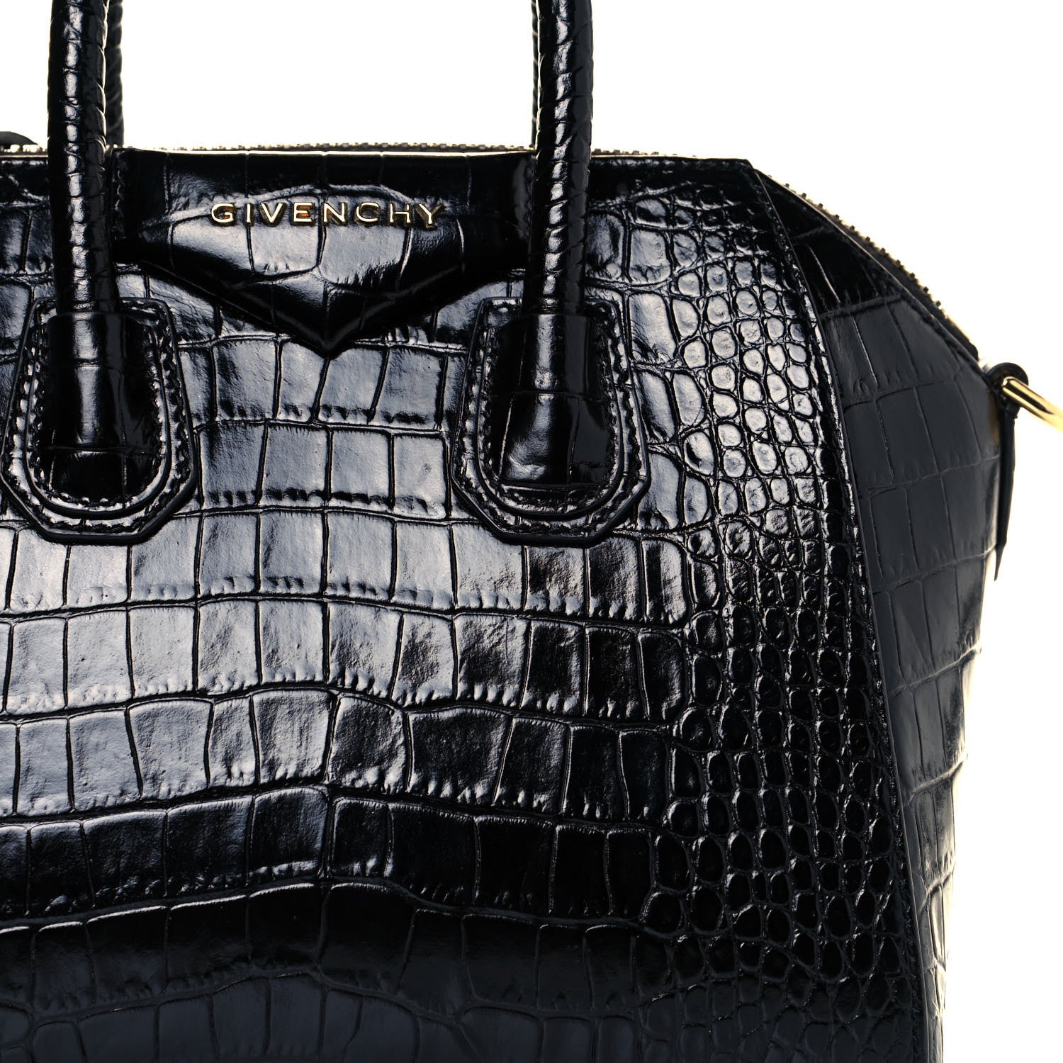 Givenchy Calfskin Crocodile Embossed Mini Antigona Black 6 of 11