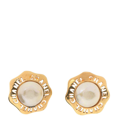 Chanel Pearl CC Logo Clip On Earrings Gold 1 of 5
