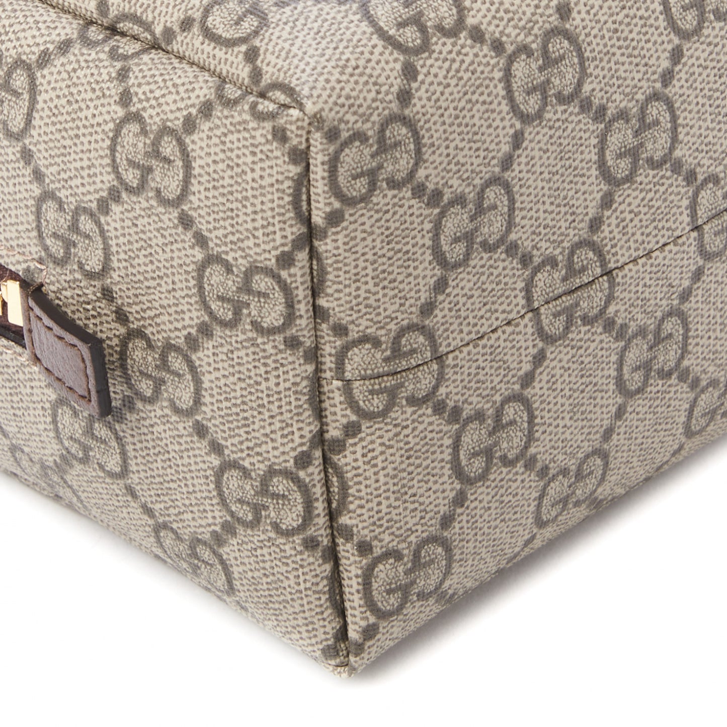 Soft GG Supreme Monogram Calfskin Medium Ophidia Cosmetic Case Beige Ebony New Acero