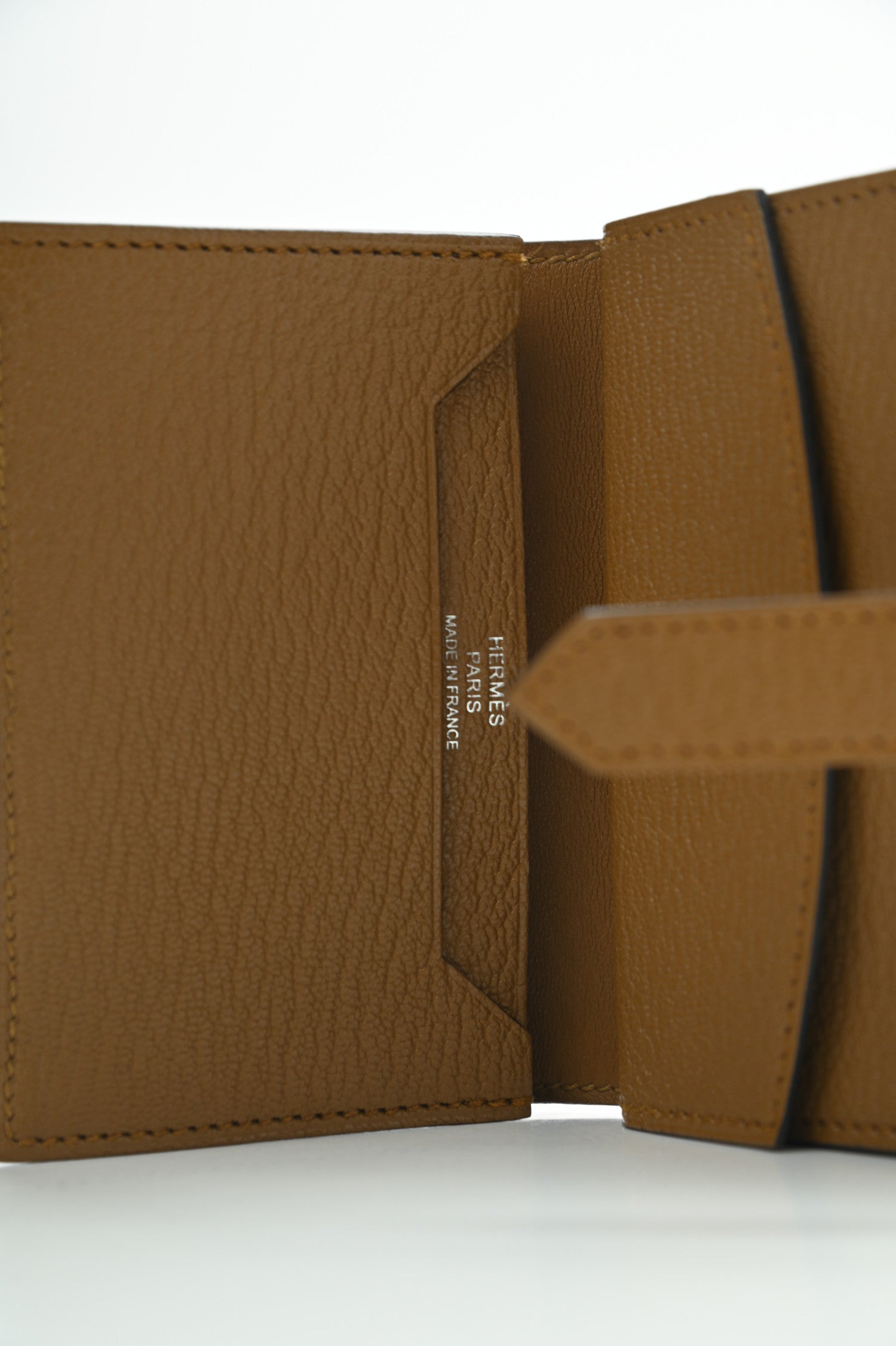 Hermes Chevre Mysore Mini Bearn Wallet Kraft 6 of 8