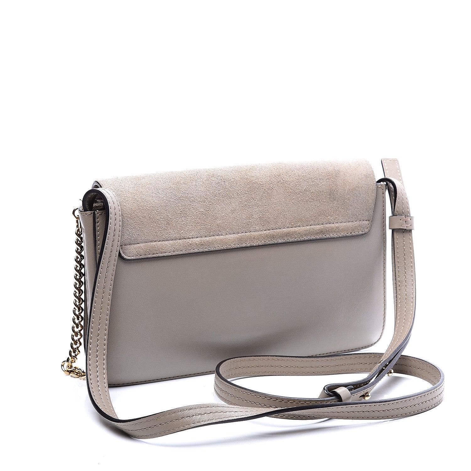 Chloe Suede Calfskin Small Faye Shoulder Bag Motty Grey 2 of 8