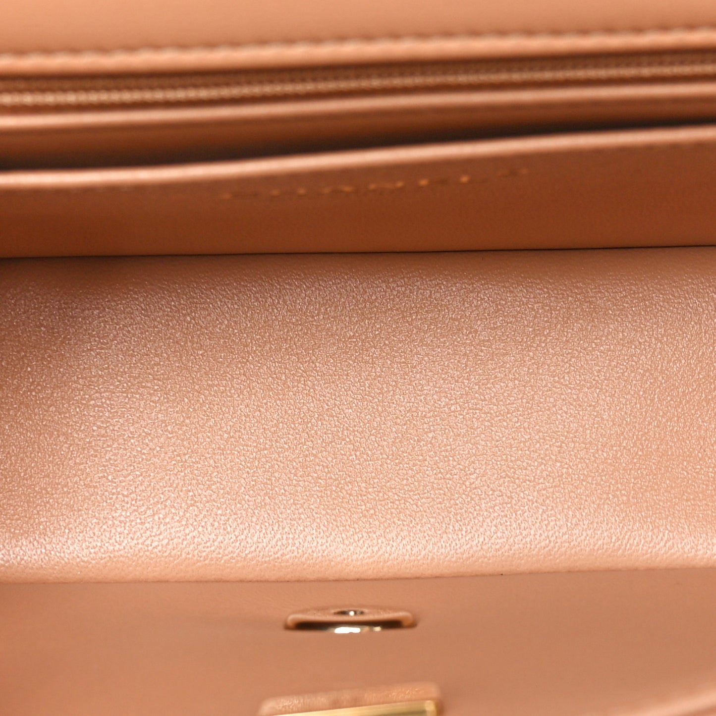 Lambskin Quilted Mini Rectangular Flap Brown