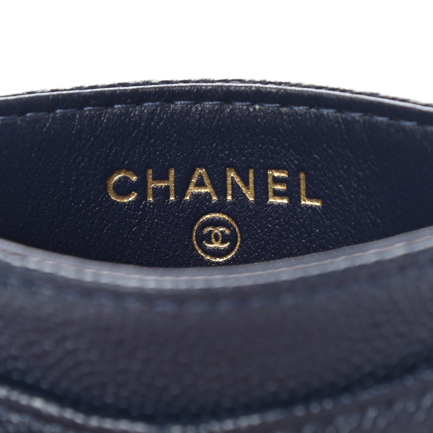 Caviar Quilted Card Holder Navy