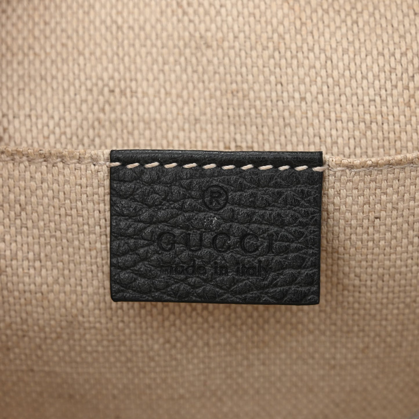 Dollar Calfskin Bi-Color Small Soho Disco Bag Mystic White Black