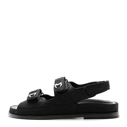 Chanel Mixed Fibers Velcro Dad Sandals 38 Black 38 Black 1 of 9