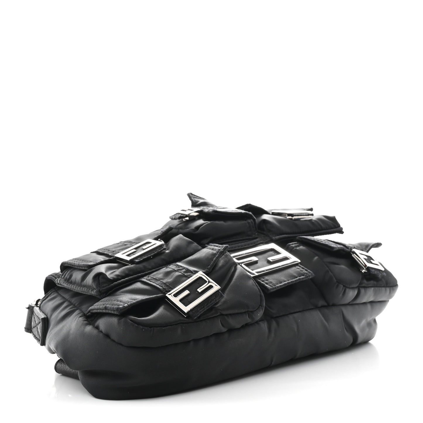 Econyl Cuoio Romano Multipocket Baguette Black