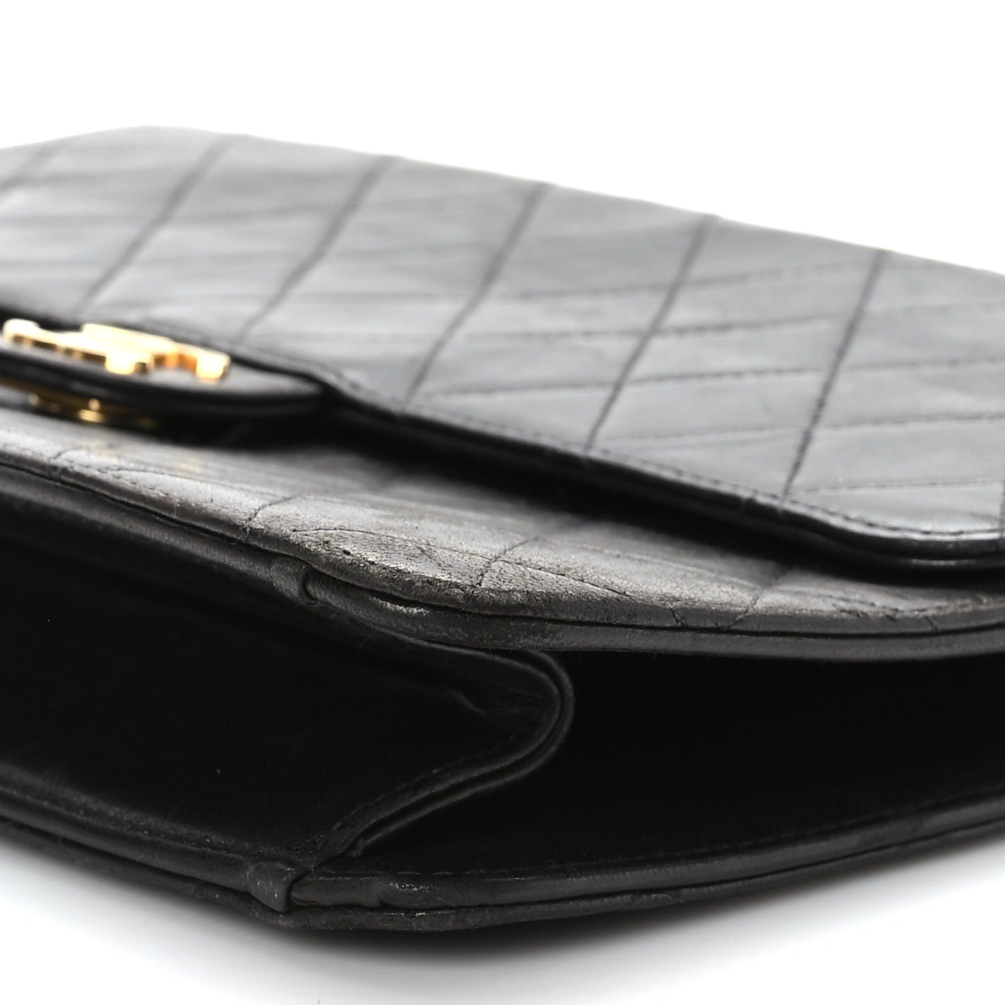 Lambskin Quilted Medium Single Flap Black