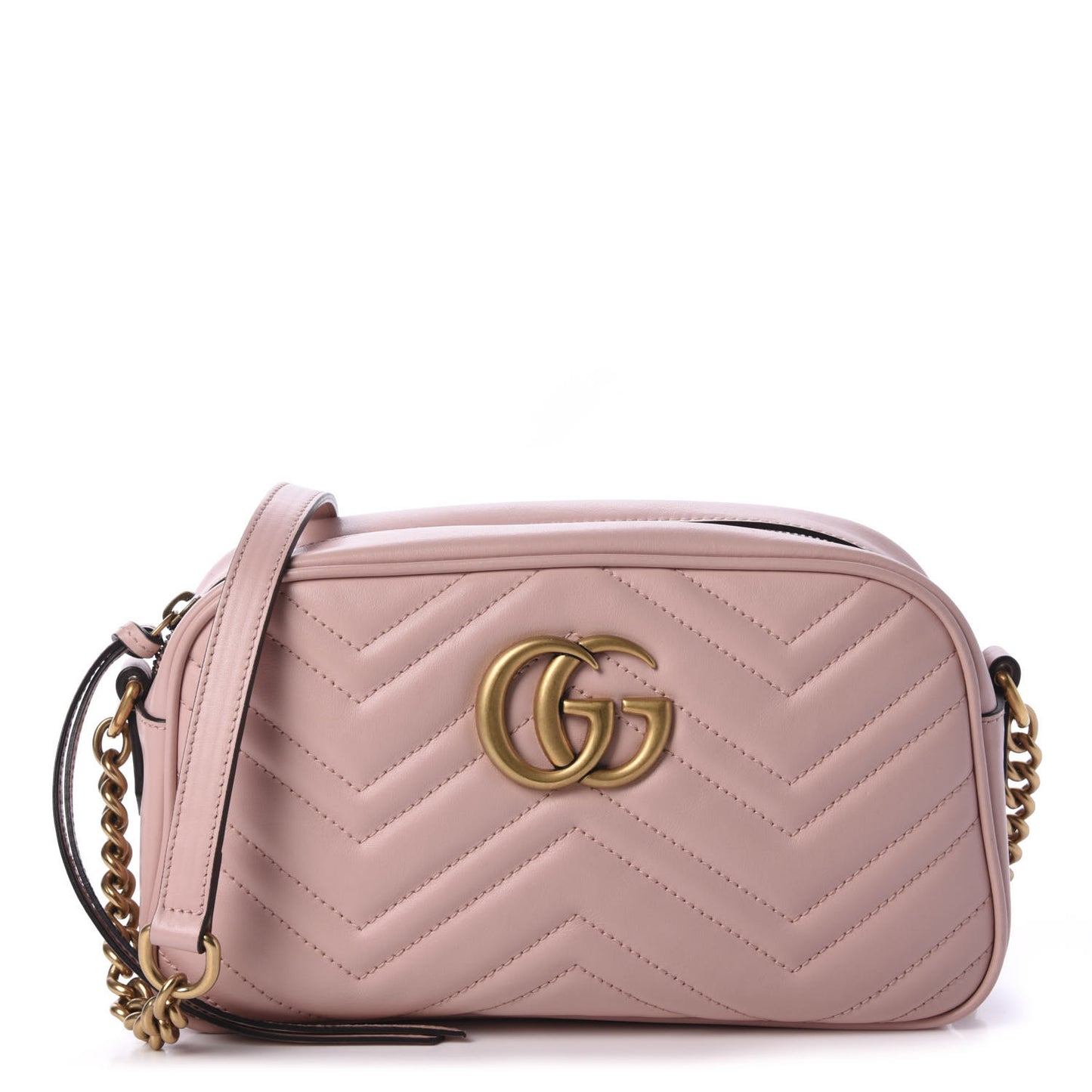 Calfskin Matelasse Small GG Marmont Chain Shoulder Bag Perfect Pink