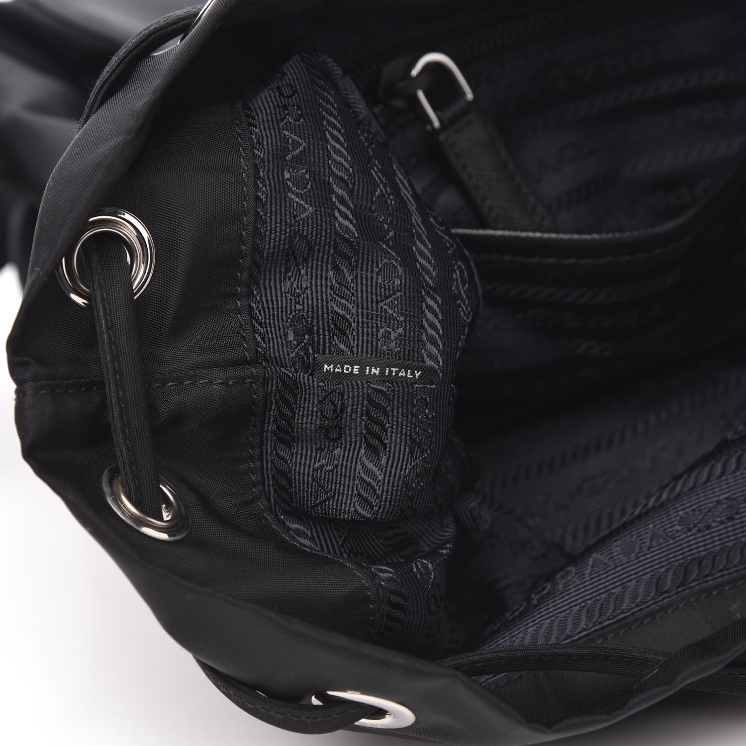 Prada Tessuto Nylon Saffiano Medium Backpack Black 6 of 12