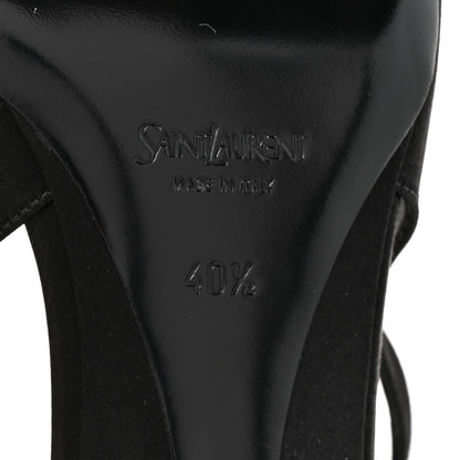 Saint Laurent Satin Crepe Dakota 50 Slingback Pumps 40.5 Black 7 of 9