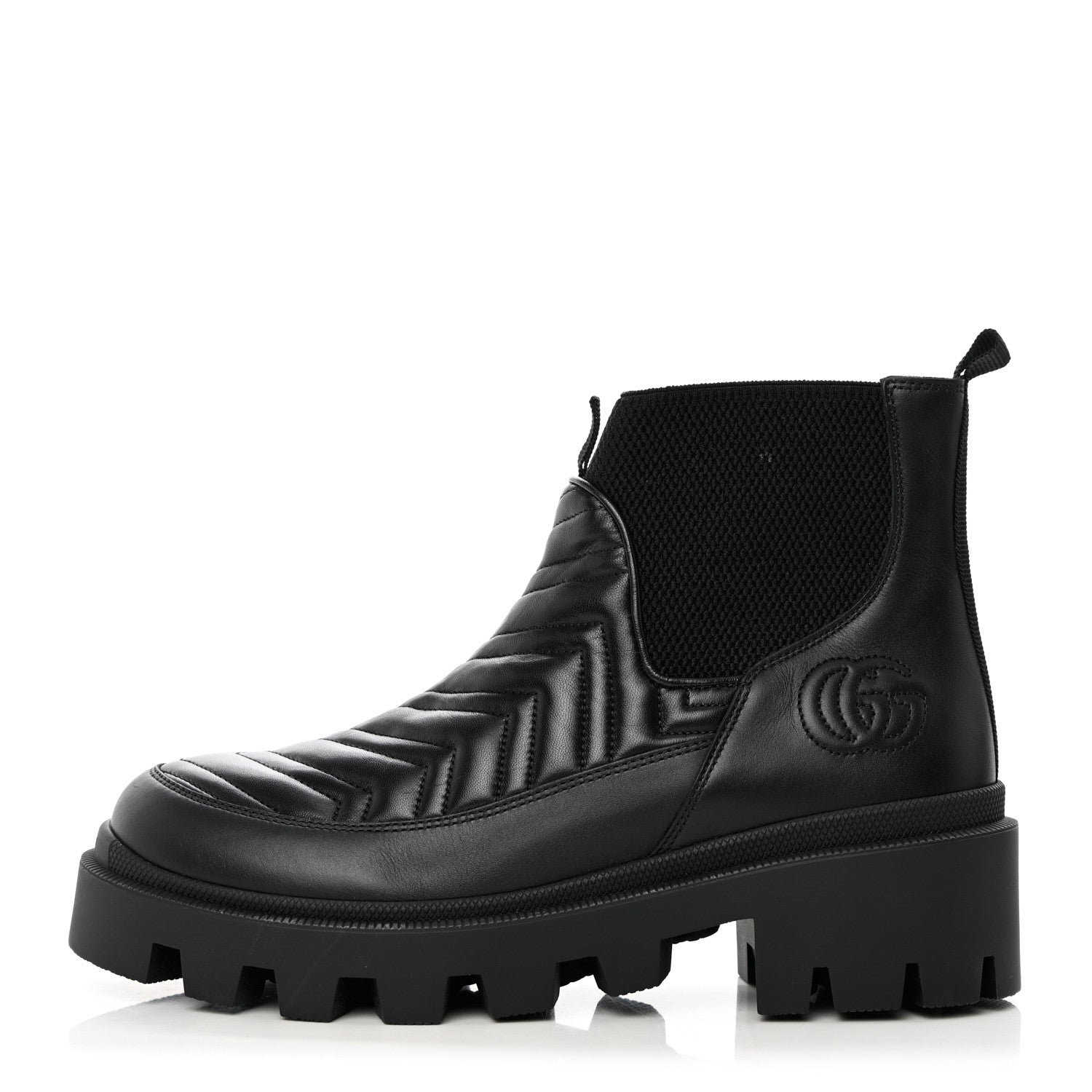 Gucci Calfskin Nappa Matelasse Frances Chelsea Boots 40 Black 2 of 16
