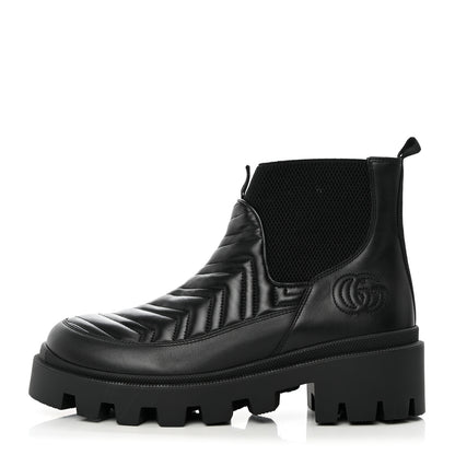 Gucci Calfskin Nappa Matelasse Frances Chelsea Boots 40 Black 2 of 16