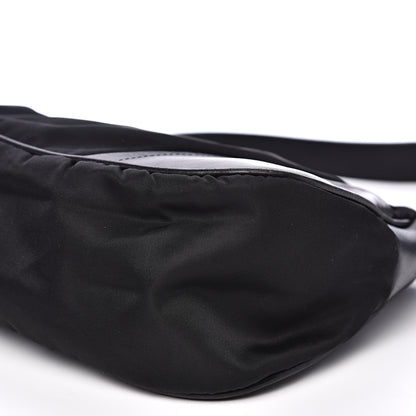 Prada Tessuto Nylon Soft Calfskin Shoulder Bag Black 8 of 15