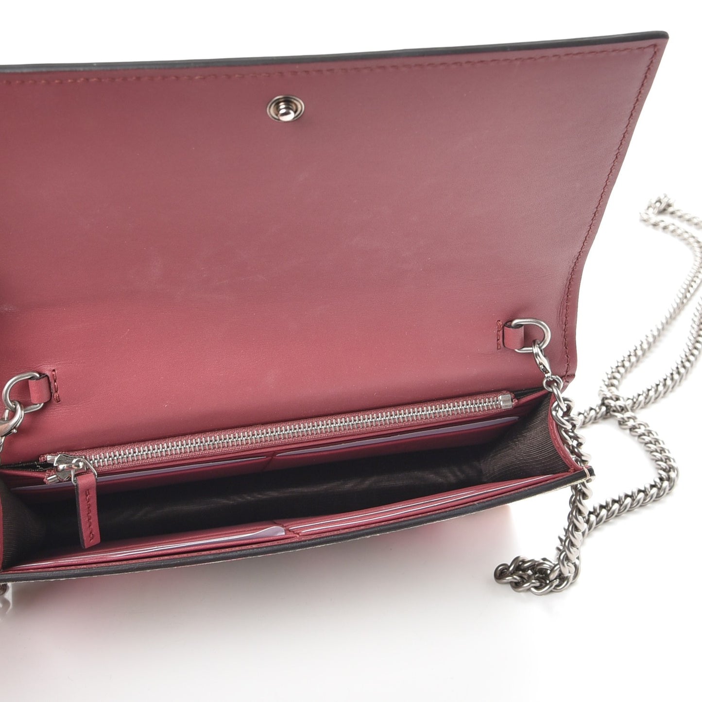 GG Supreme Monogram Blooms Chain Wallet Beige Multicolor Dry Rose