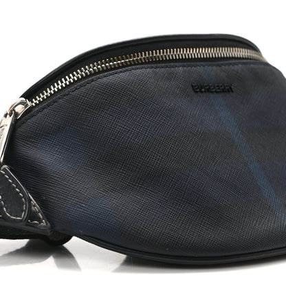 Burberry E-canvas Check Cason Mini Bum Bag Navy Blue 8 of 9