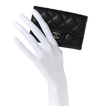 Chanel Caviar Quilted Flap Card Holder Wallet Black 2 of 8