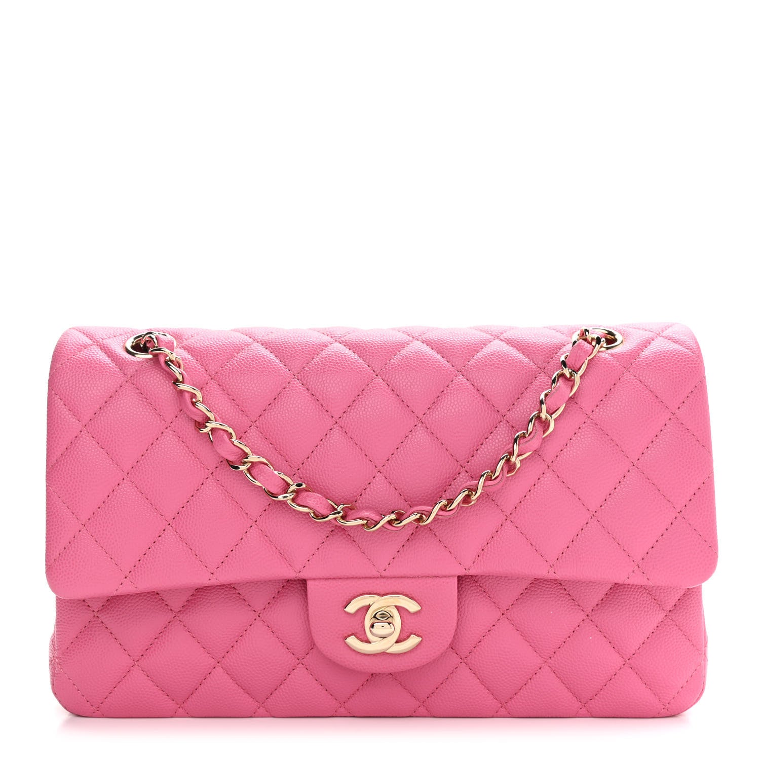 Chanel Caviar Quilted Medium Double Flap Pink 1 of 10