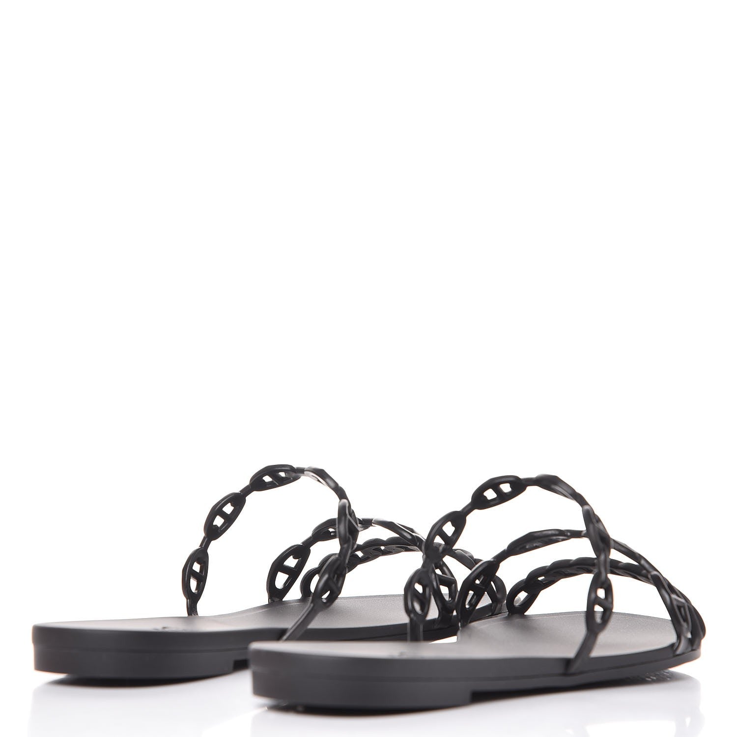 Hermes Rubber Chaine d'Ancre Rivage Sandals 39 Black 4 of 8