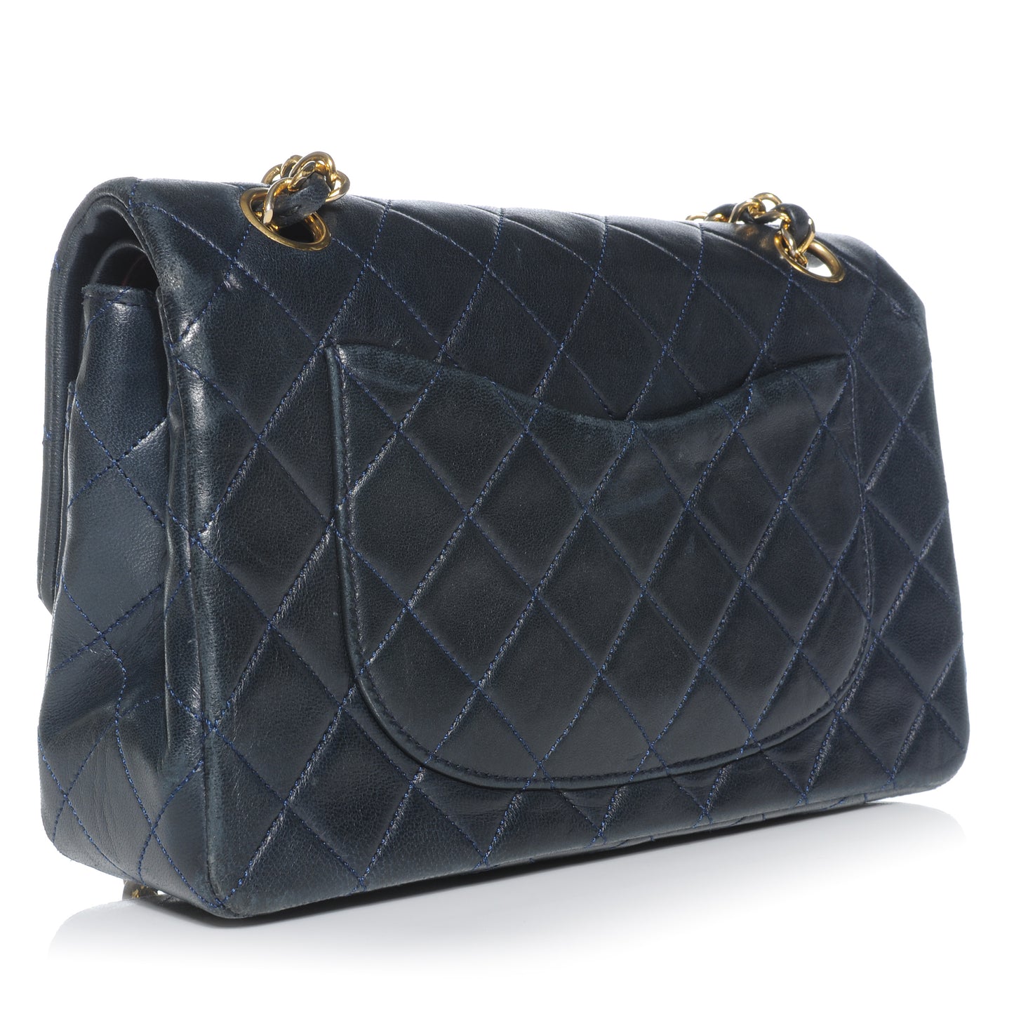 Lambskin Small Double Flap Navy