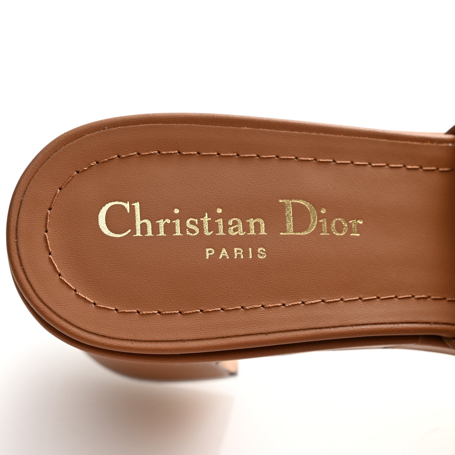 Calfskin 30 Montaigne Mid-Heel Slide Sandals 40 Cuir