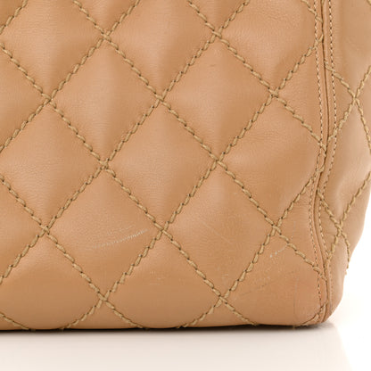 Chanel Calfskin Wild Stitch Medium Tote Beige 10 of 15