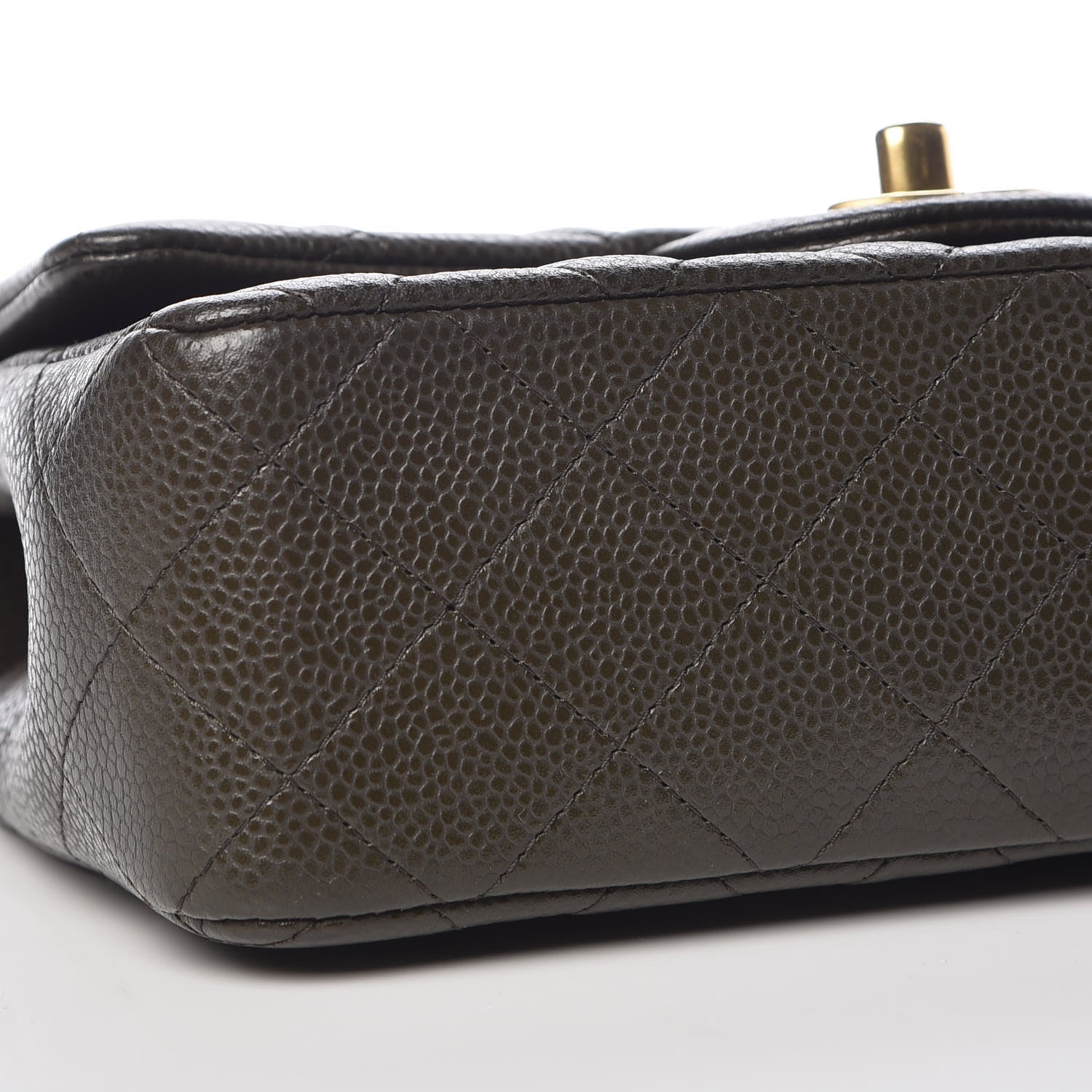 Chanel Caviar Quilted Mini Rectangular Flap Dark Green 5 of 11