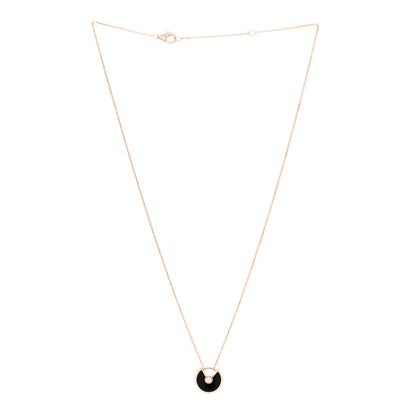 Cartier 18K Pink Gold Diamond Black Onyx XS Amulette de Cartier Pendant Necklace 3 of 5