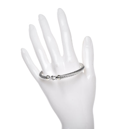 David Yurman Sterling Silver 18K Yellow Gold 5mm Cable Classic Buckle Bracelet 2 of 4