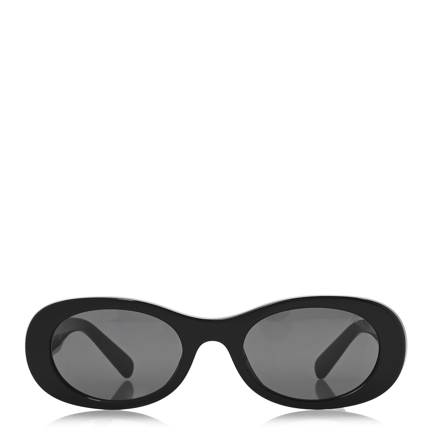 Miu Miu Acetate Oval Sunglasses SMU 06Z Black 2 of 8