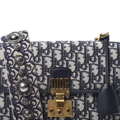 Christian Dior Oblique Small DiorAddict Flap Bag Navy Blue 9 of 9