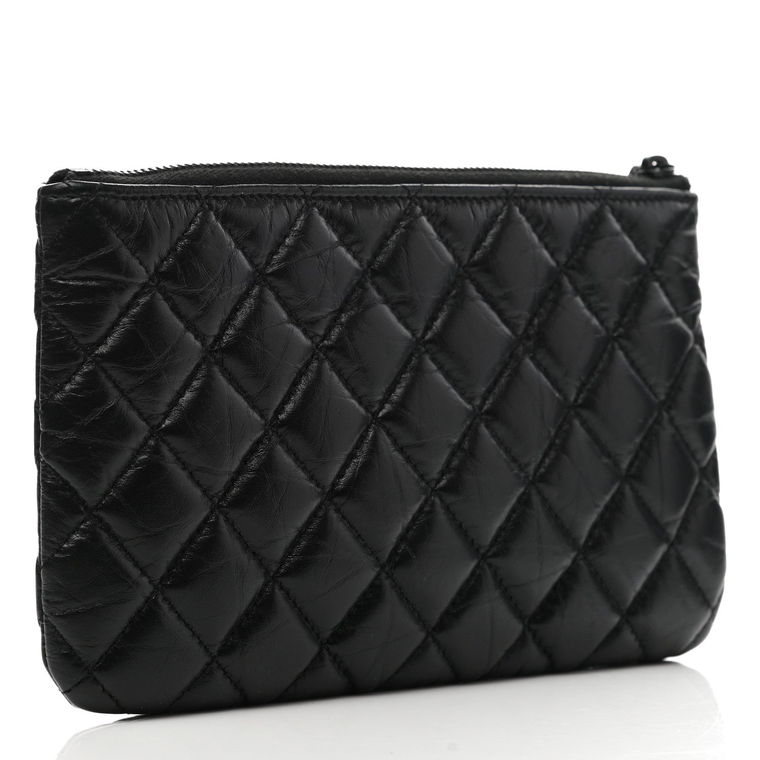 Chanel Aged Calfskin Quilted Medium Reissue Cosmetic Case So Black 3 of 8