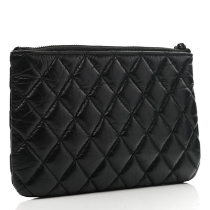 Chanel Aged Calfskin Quilted Medium Reissue Cosmetic Case So Black 3 of 8