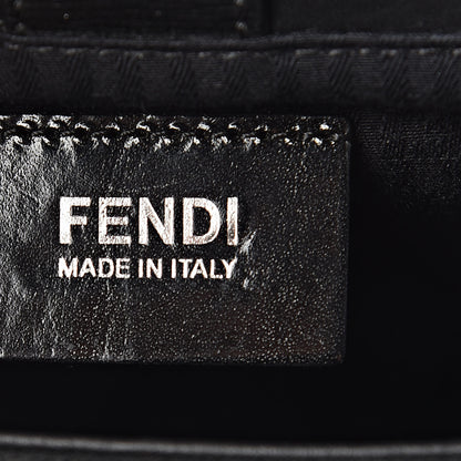Fendi Vitello Elite Calfskin Colorblock Petite 2Jours Tote Black Multicolor White Argento 5 of 11