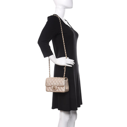 Chanel Metallic Lambskin Quilted Mini Rectangular Flap Gold 2 of 10