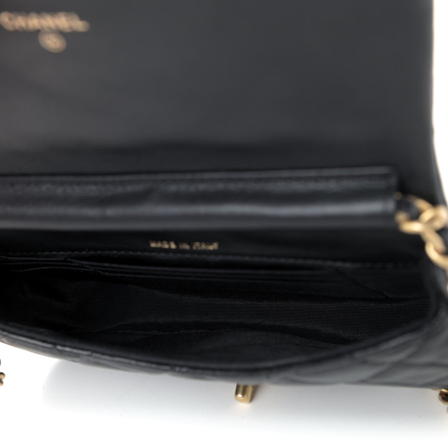 Chanel Calfskin Quilted Coco Mail Clutch With Chain Black 4 of 4