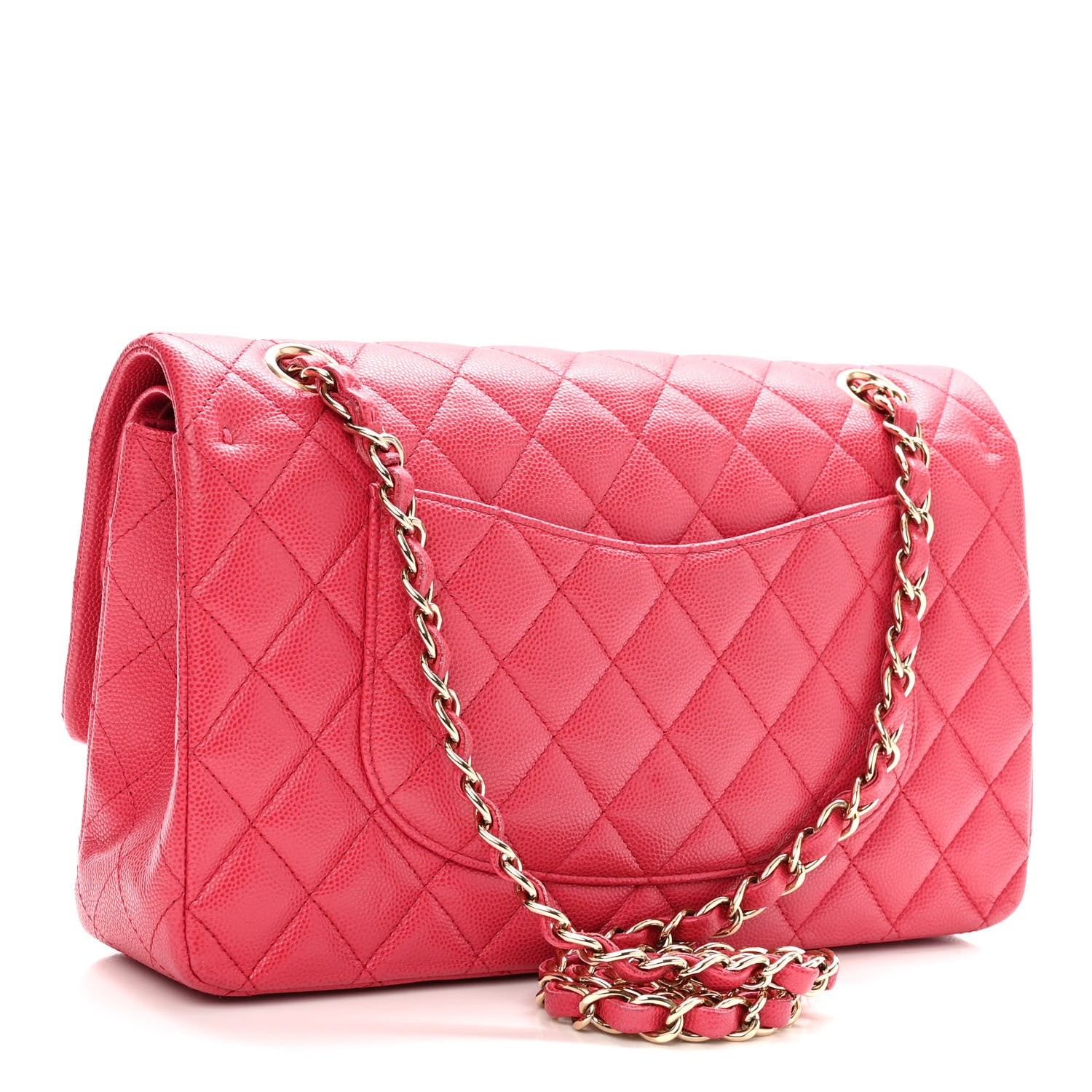 Chanel Caviar Quilted Medium Double Flap Dark Pink 3 of 10