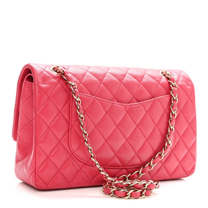 Chanel Caviar Quilted Medium Double Flap Dark Pink 3 of 10
