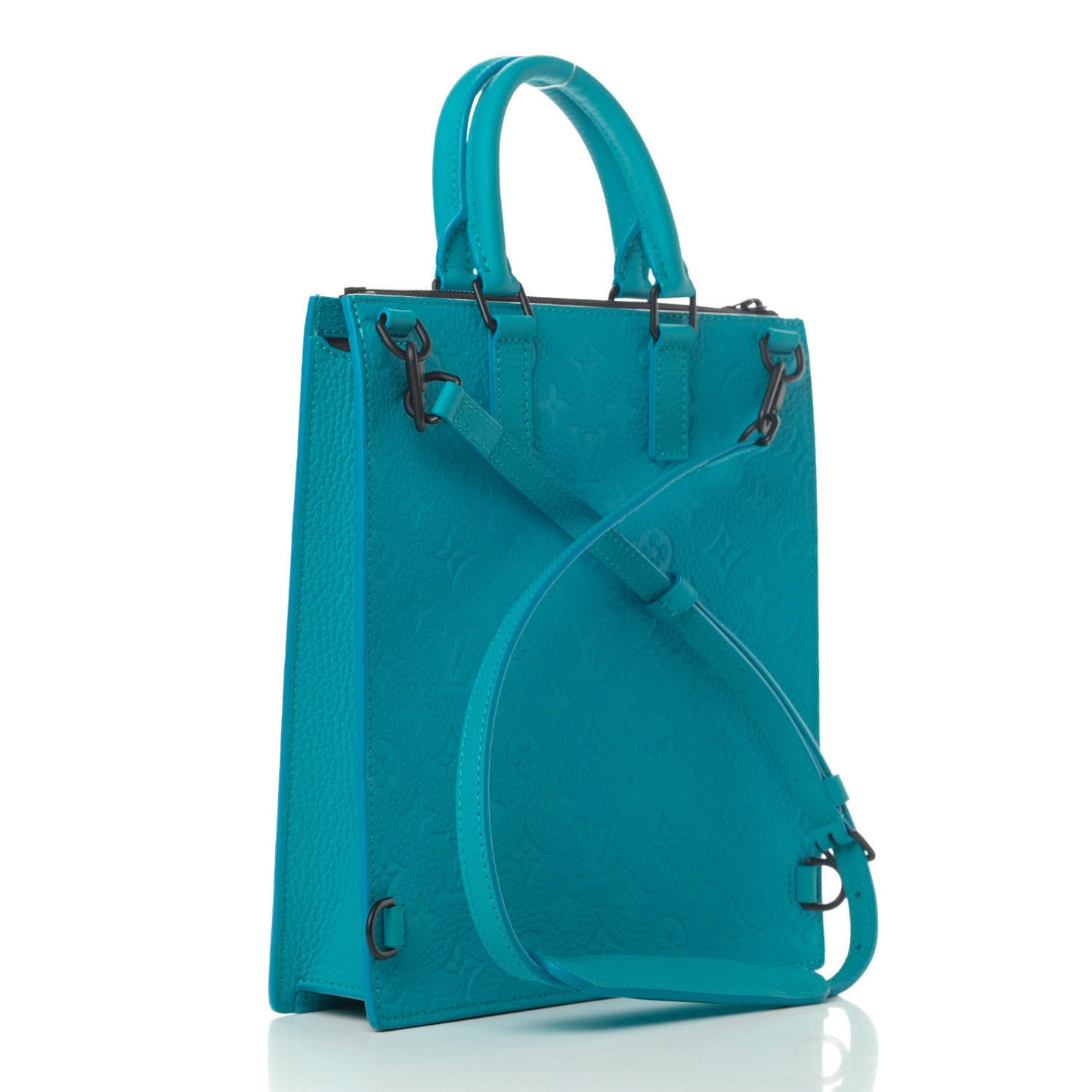 Taurillon Monogram Sac Plat Messenger Turquoise