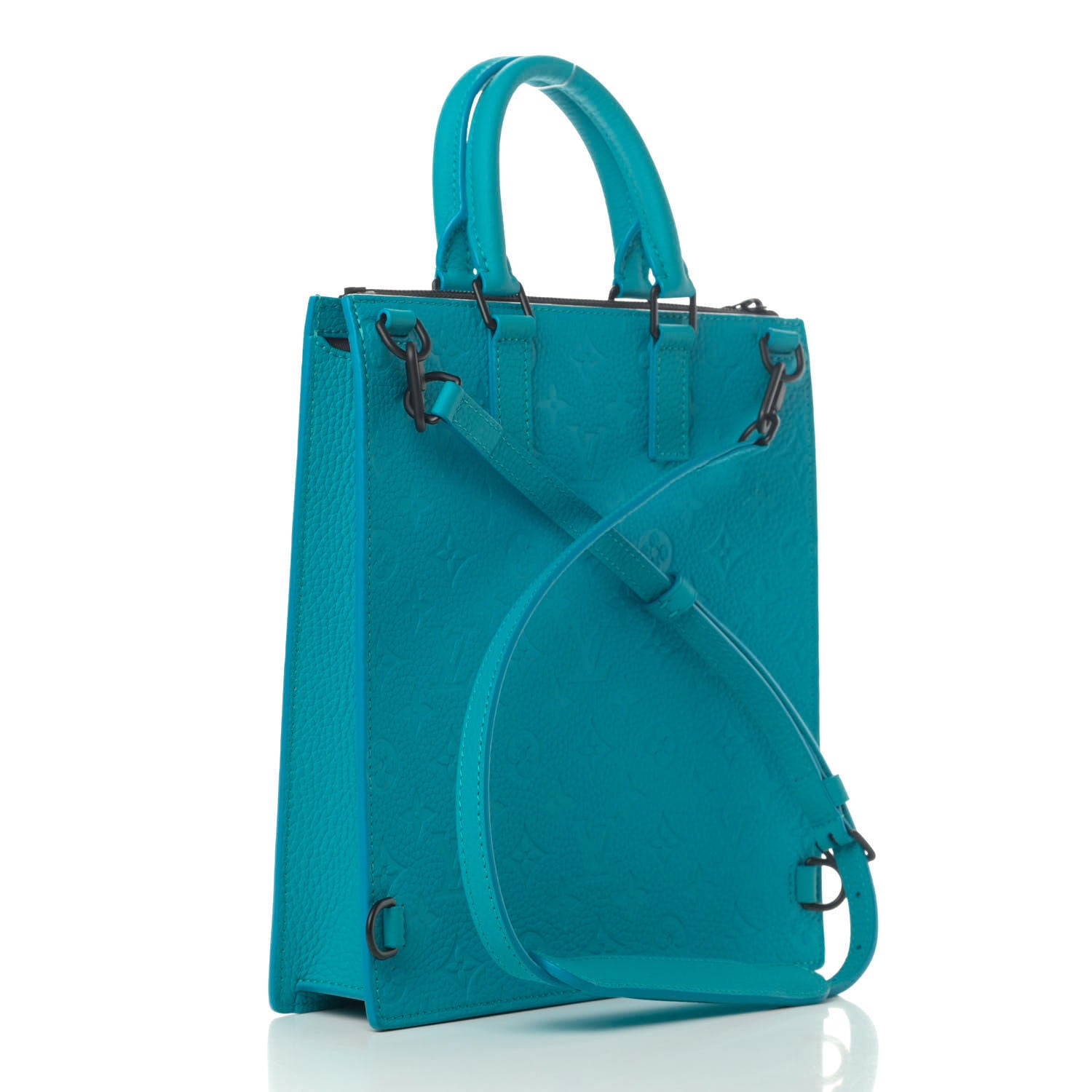 Louis Vuitton Taurillon Monogram Sac Plat Messenger Turquoise 2 of 4